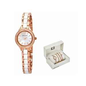Anne Klein Women's Watch & Bracelets Gold Tone (AK/3396WRST)