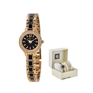 Anne Klein Women's Watch Two Tone & Bracelets Gold (AK/3396BKST)