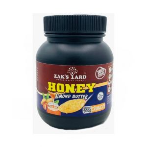 Zaksyard Natural Almond Butter Honey Crunchy 500g