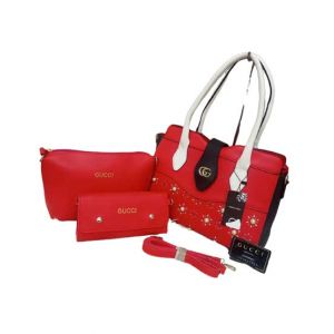 ZamZam 3pc Hand Bag For Women-Red