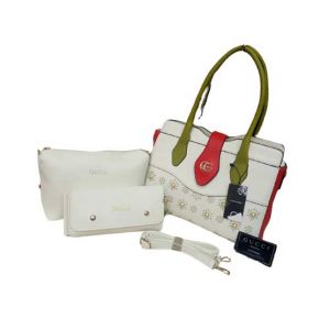 ZamZam 3pc Hand Bag For Women-White