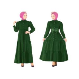 ZamZam Turkish Patchwork Maxi For Women-Green