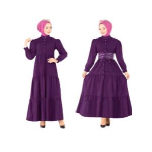 ZamZam Turkish Patchwork Maxi For Women-Purple