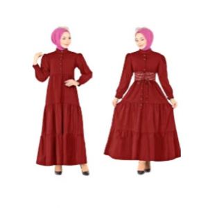 ZamZam Turkish Patchwork Maxi For Women-Red