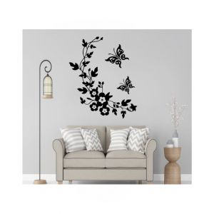 Zecor Gallery Flower & Flying Butterfly Wall Art