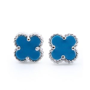 Zed Eye Butterfly Bed Earrings For Women Turquoise (ISE108A)