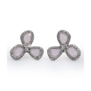 Zed Eye Floral Wheel Earrings For Women Pink (ISE001B)