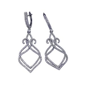 Zed Eye Vacant Hearts Earrings For Women (ISE039)