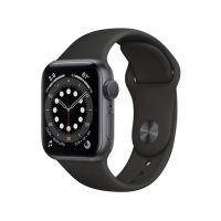 Apple iWatch Series 6 44mm Grey Aluminum Case With Black Sport Band - GPS