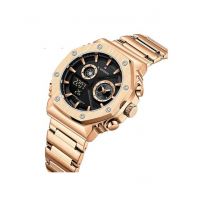 Naviforce Dual Time Edition Watch For Men Rose Gold (NF-9216-5)