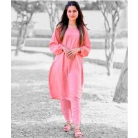 Vcare Natural 2 Pieces Casual Suit For Women Pink-Large