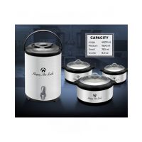 Easy Shop 3 Different Sizes Hotpot & 1 Cooler Set Of 4