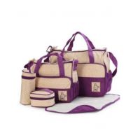 Easy Shop Baby Stroller &amp; Nappy Bag - Set of 5 Pcs-Purple