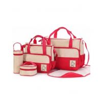 Easy Shop Baby Stroller &amp; Nappy Bag - Set of 5 Pcs-Red