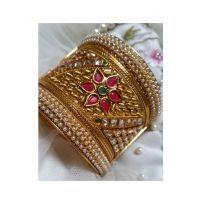 Jewel Art Indian Kara Cuff Style With Lock