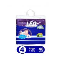 Leo Blue Baby Diaper Large 7-18 KG Pack Of 48