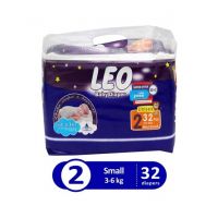 Leo Blue Baby Diaper Regular Small 3-6 KG Pack Of 32