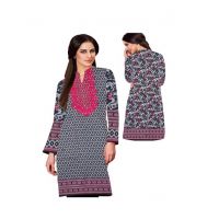 Marfani Collection Embroided Lawn Kurti for Women Black (BLK-002)