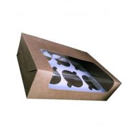 Packzypk Cupcake Box For 6 (Brown)