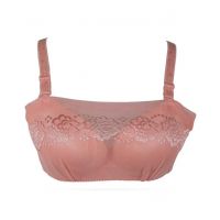 Purple Bag Fancy Lace Covered Padded Wireless Bra Pink (0011)