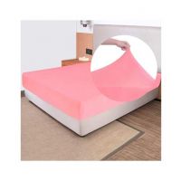 Rainbow Linen Jersey Fitted Bed Sheet Queen Size Hot Pink (RHP118)