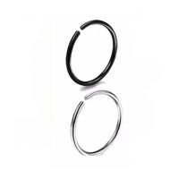 Scenic Accessories  Pack Of 2 Tiny Nose Ring 6mm Silver and Black