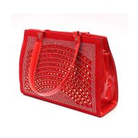 Shopya Stylish Crystal Design Handbag for Women Red