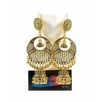 Vero By Sania Long Antique Jhumka with Champagne Stones (D-252)