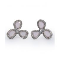 Zed Eye Floral Wheel Earrings For Women Pink (ISE001B)