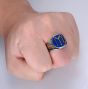 Scenic Accessories Eartugul Oriented Kayi Men Ring Blue