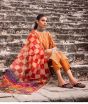 Zainab Chottani Mehr-O-Maah Embroidered Unstitched Chikankari 3 Piece Suit Orange (D-03B)