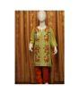 Hi-fi Bazaar Cotton Embroidery Dress For Girls Green (0007)