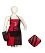 Maguari Printed Apron Pot Holder With Pair Of Gloves Red