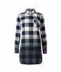 Marks & Spencer Cotton Checked Ombre Longline Women's Shirt Navy (T436868)