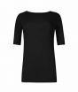 Marks & Spencer Slash Neck Half Sleeve Women's T-Shirt Black (T411348)