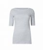 Marks & Spencer Slash Neck Half Sleeve Women's T-Shirt Grey Marl (T411348)