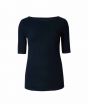 Marks & Spencer Slash Neck Half Sleeve Women's T-Shirt Navy (T411348)
