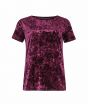 Marks & Spencer Velour Round Neck Short Sleeve Women's T-Shirt Dark Grape (T416450J)