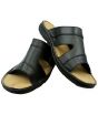 Mozax Casual Leather Slipper For Men Black (BK-243)