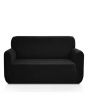 Rainbow Linen Sofa Cover Black (6 Seater)