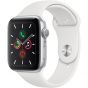 Apple Watch Series 5 44mm Silver Aluminum Case with White Sport Band - GPS (MWVD2LL/A)