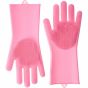 BI Traders Silicone Washing Gloves with Scrubber