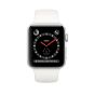 Apple iWatch Series 3 42mm Stainless Steel Case With Soft White Sport Band - Cellular (MQK82)