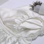 Maguari Soft Satin Silk Fitted Double Bed Sheet White (0449)