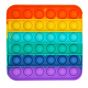 Planet X Pop Bubble Fidget Rainbow Square Silicone Toy (PX-10999)